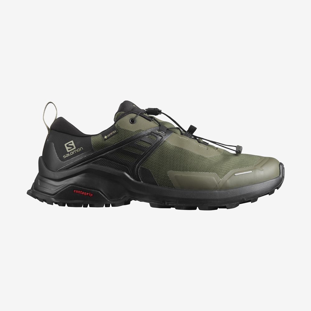 Salomon Israel X RAISE GORE-TEX - Mens Hiking Shoes - Olive Green (VAKI-56041)